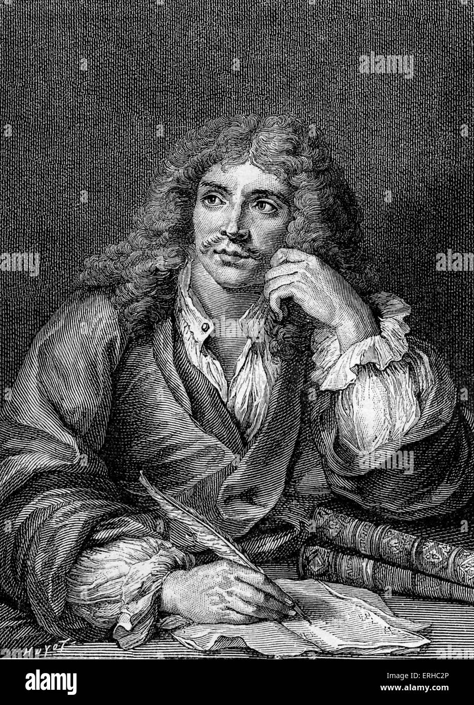 Molière, real name Jean-Baptiste Poquelin, French playwright and actor  1622-1673. After engraving by Lepicie, After painting by Stock Photo - Alamy