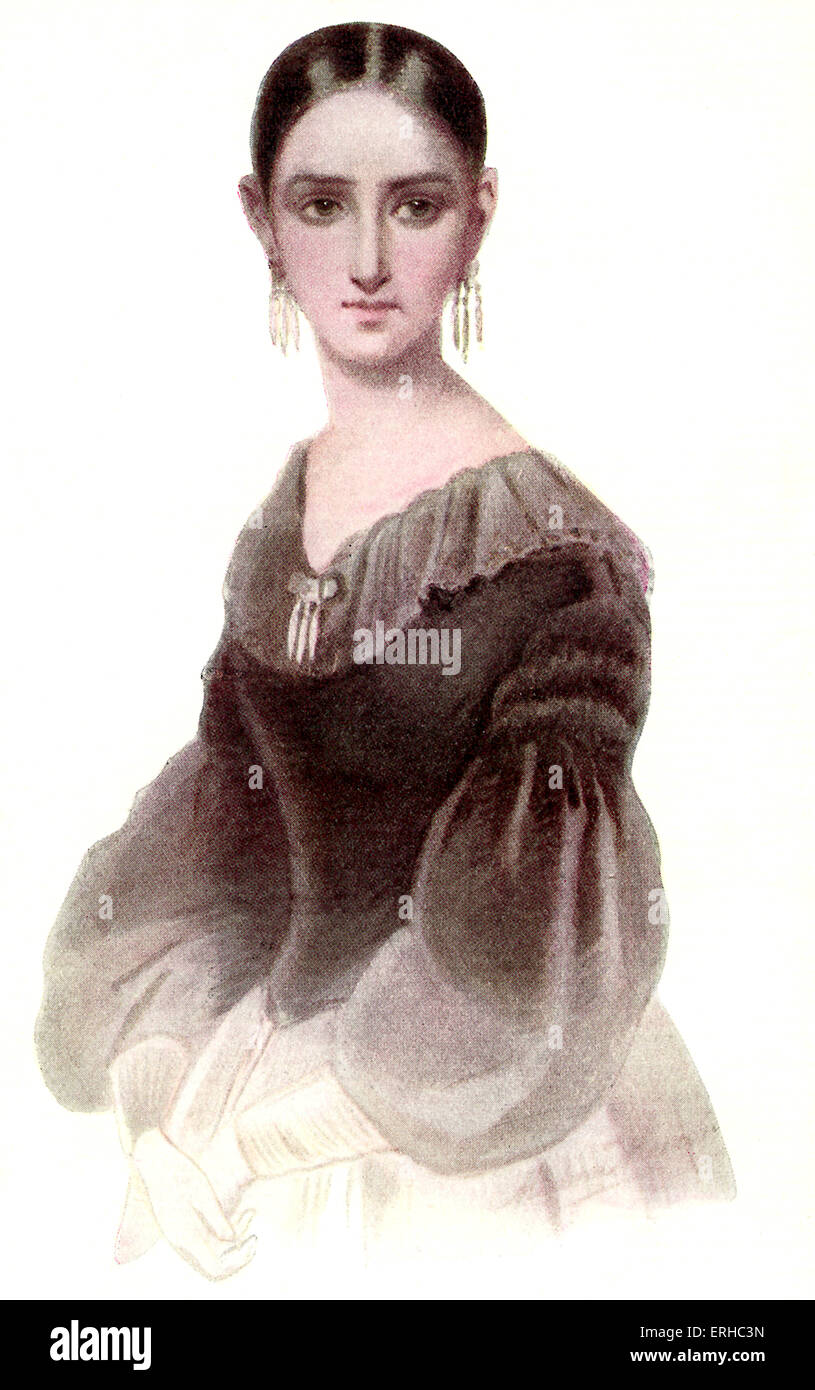 Rachel (Elisabeth Rachel Félix) - known as Mademoiselle Rachel  aged 19.  After miniature by Minna Heeren. 21 February 1821 - 3 Stock Photo