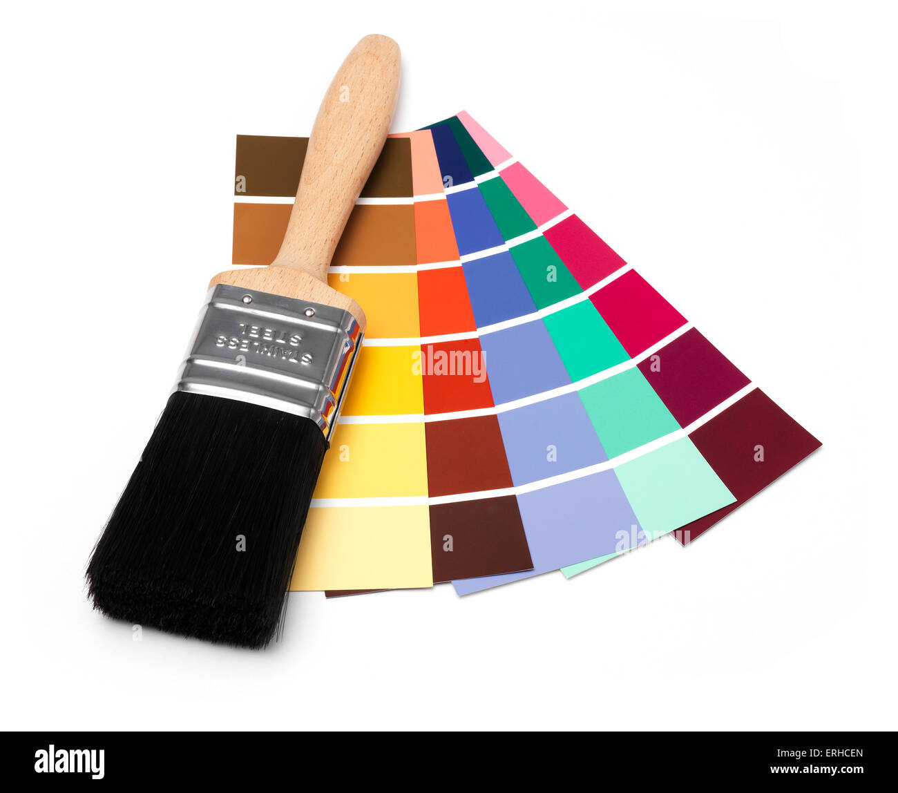 Paint swatches with brush Stock Photo Alamy