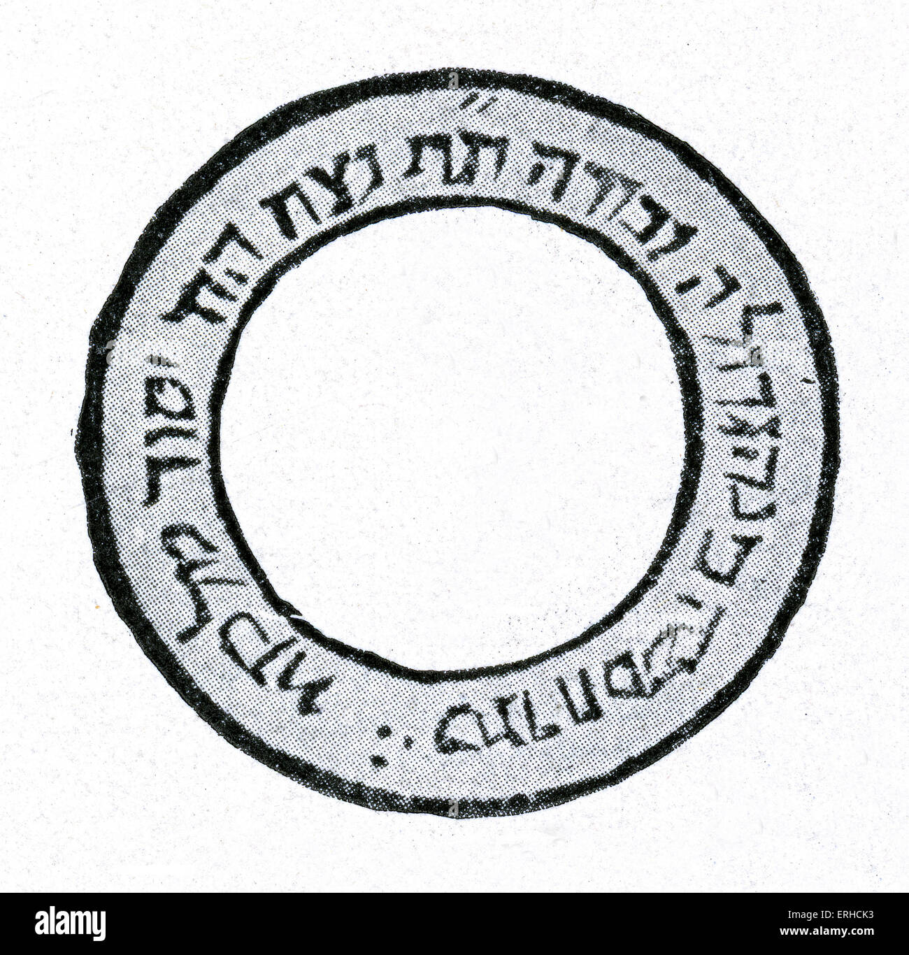 Cabala/ Kabbalah. The Sephirot arranged in a circle in correct order. (Source: ASSIS RIMONIM (ESSENCE OF POMEGRANTES 1601) The Stock Photo