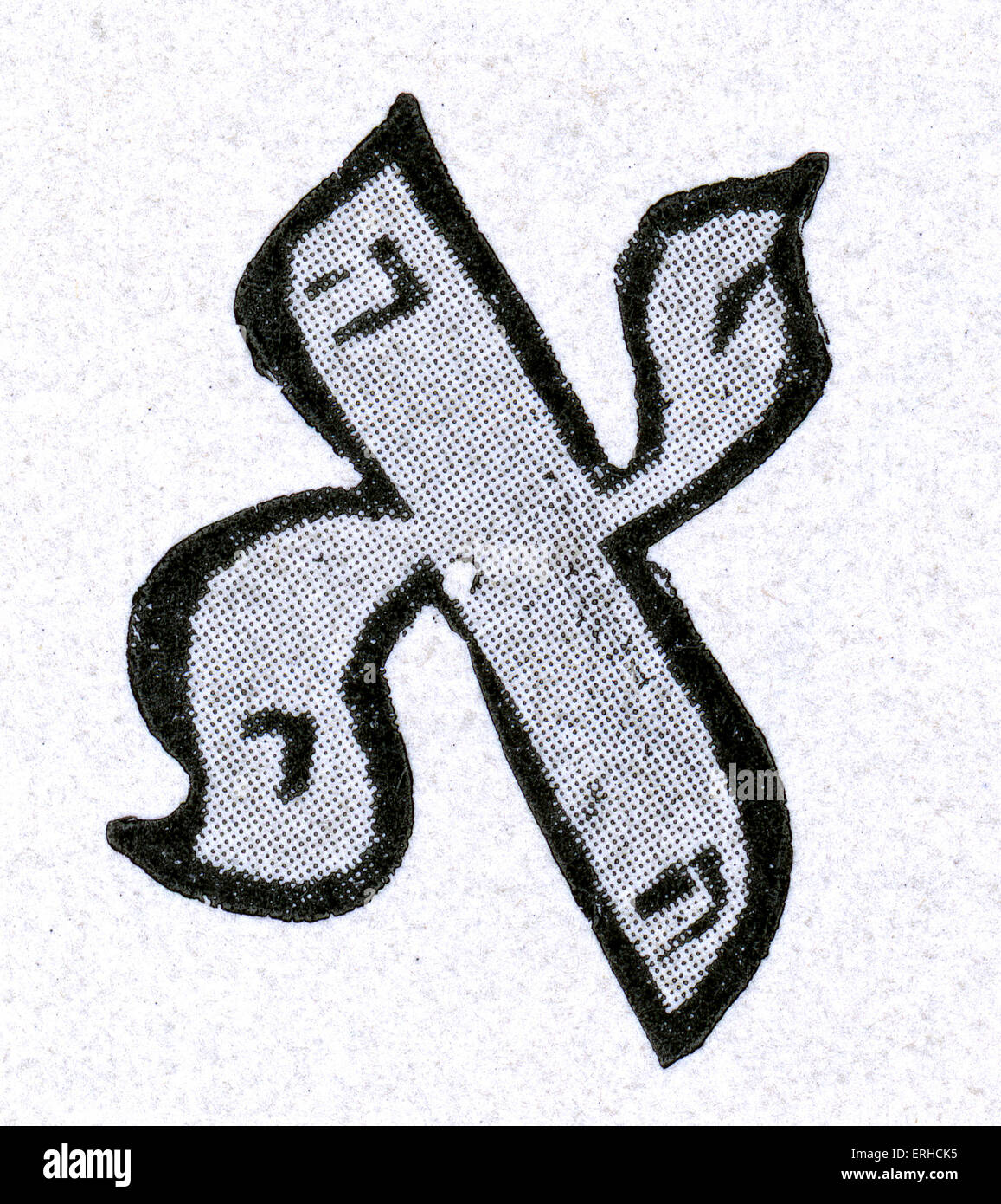 Cabala/ Kabbalah. The letter Aleph as a symbol of the four Cabalistic words(Source: ASSIS RIMONIM (ESSENCE OF POMEGRANTES 1601) Stock Photo