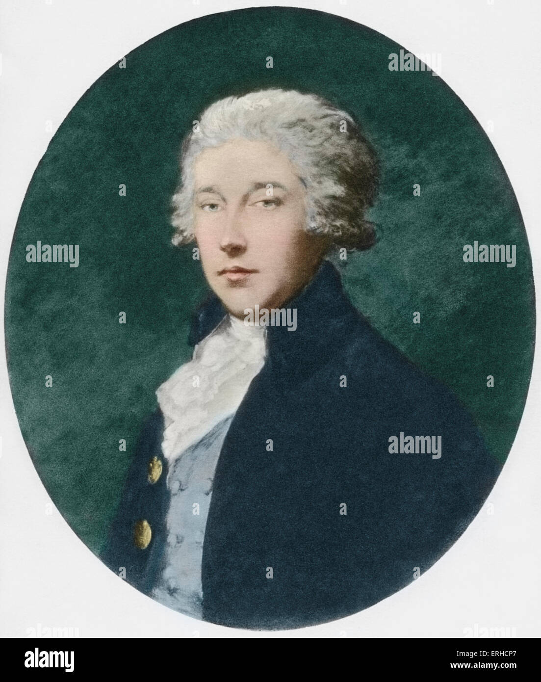 Richard Brinsley Sheridan, portrait. Irish poet and playwright, owner of the Theatre Royal, Drury Lane, London, 30 October 1751 Stock Photo