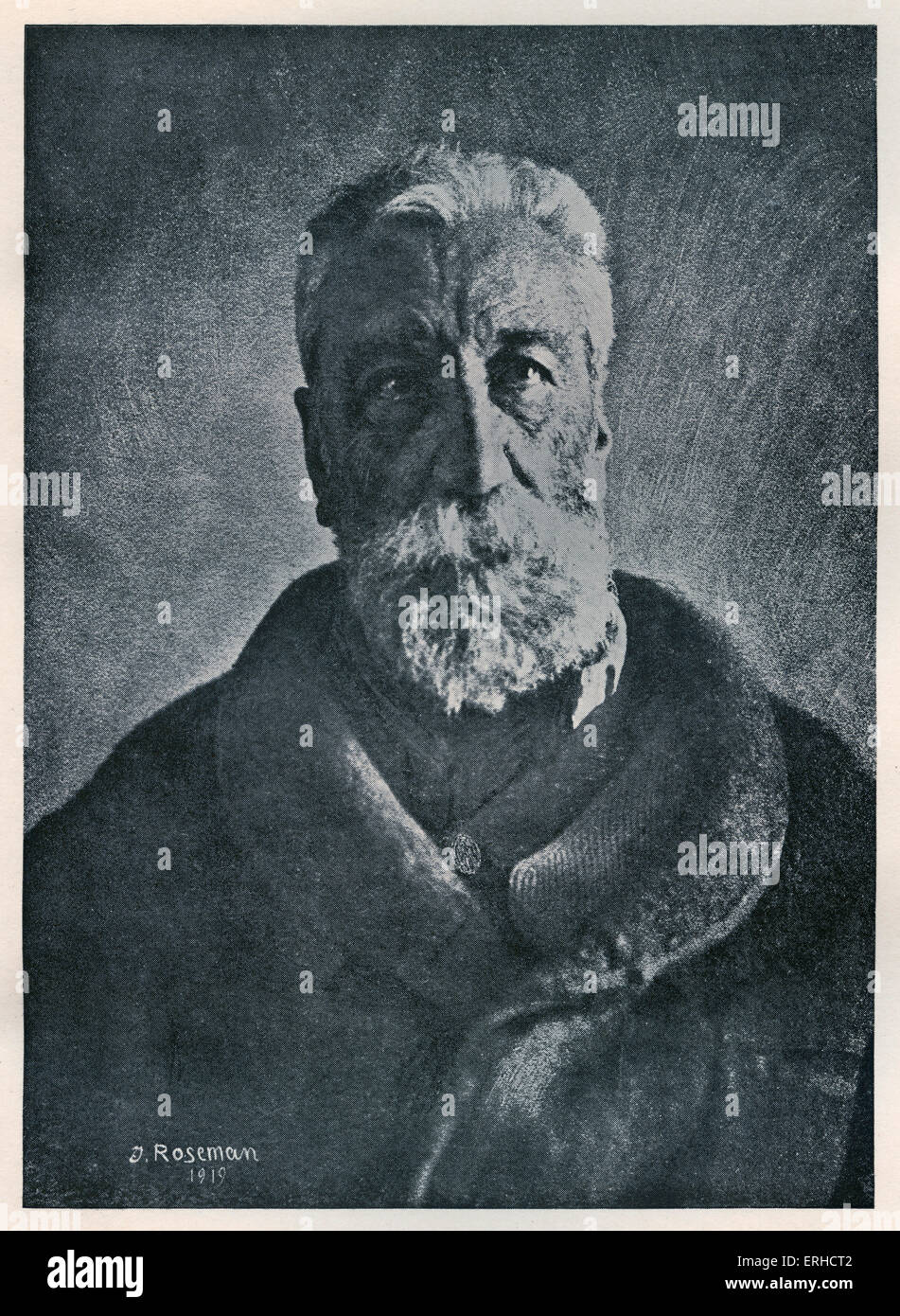Anatole France, portrait, 1919. French poet, journalist, and novelist, winner of the 1921 Nobel Prize for Literature, 16 April 1844 – 12 October 1924. Stock Photo