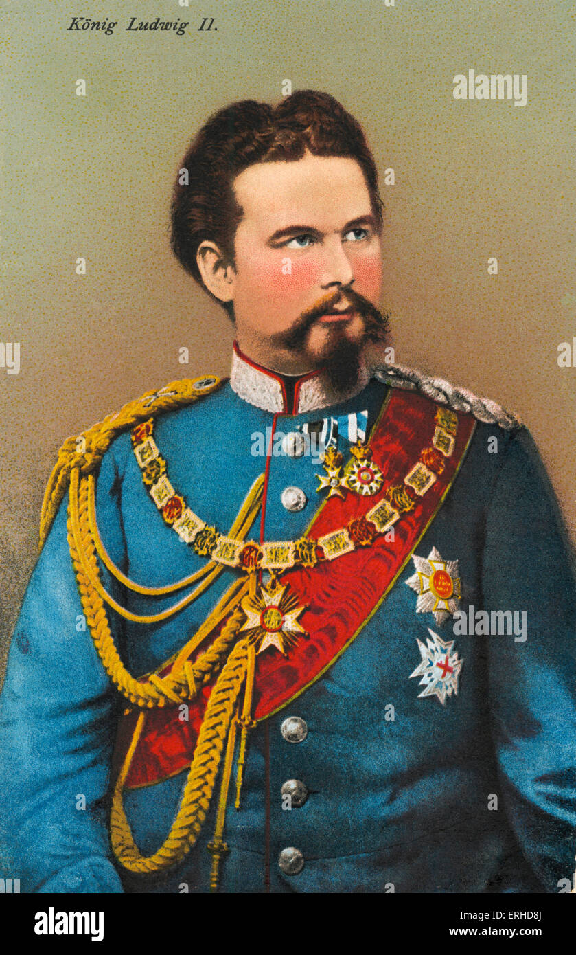 King Ludwig II portrait Wagner 's patron Stock Photo