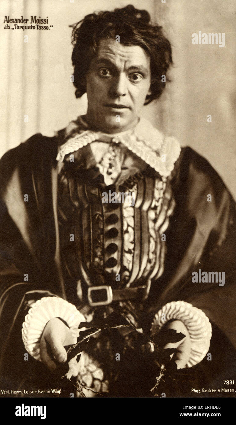 Alexander Moissi as Torquato Tasso in Goethe's play. Berlin, 1920's.    Great Italian born German actor and singer, 1879-1935. Stock Photo