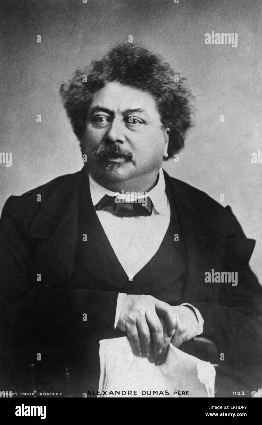 Alexandre Dumas père, portrait, French author and playwright, 24 July  1802 – 5 December  1870. Stock Photo