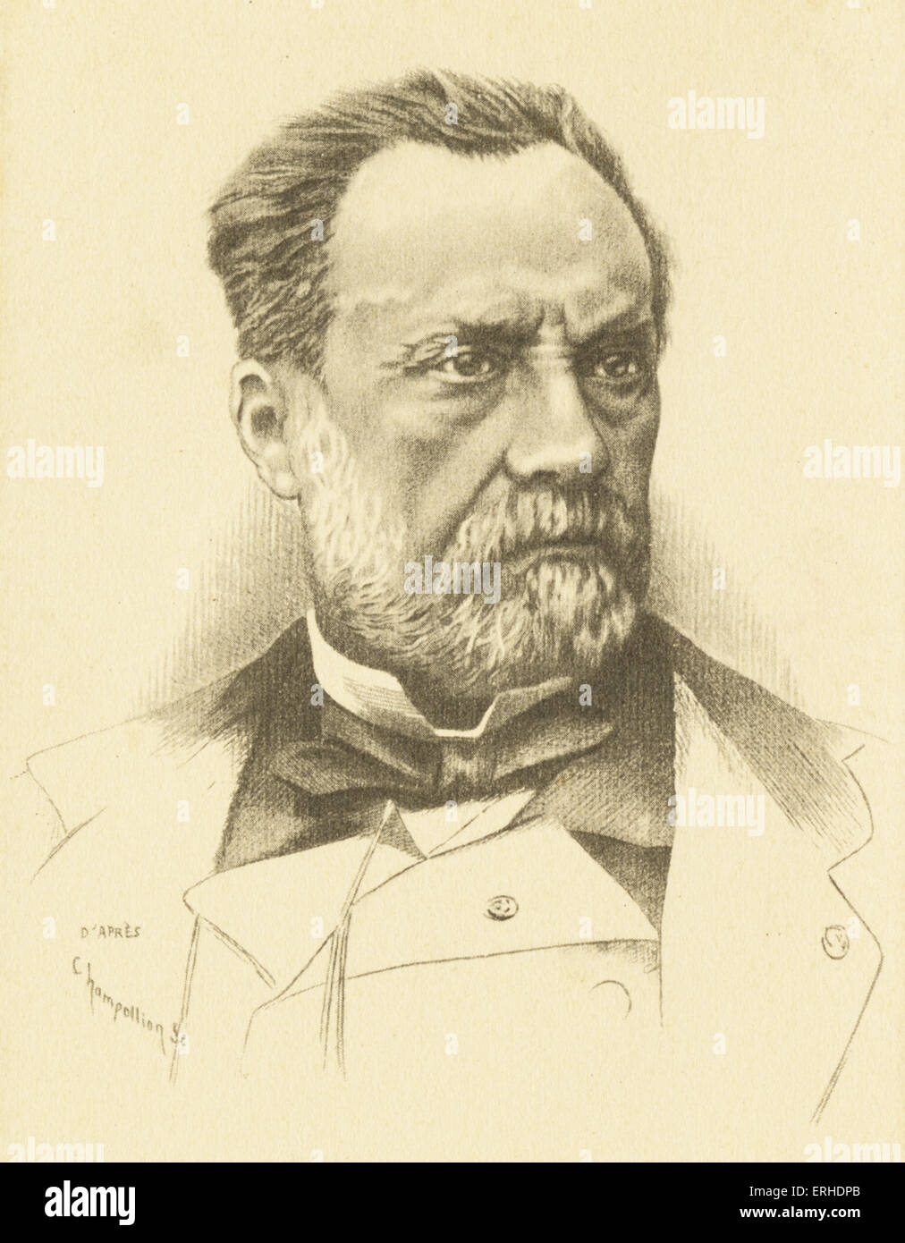 Louis Pasteur, portrait,  French scientist 1822 - 1895, inventor of process of pasteurisation and obtaining vaccines Stock Photo