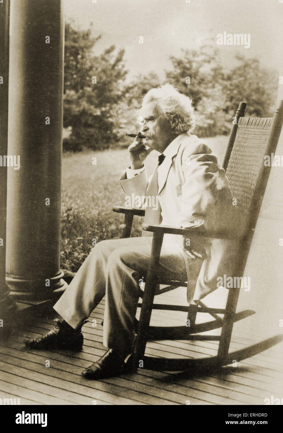 Mark Twain - portrait.  American writer, satirist and novelist. 1835 - 1910 Stock Photo