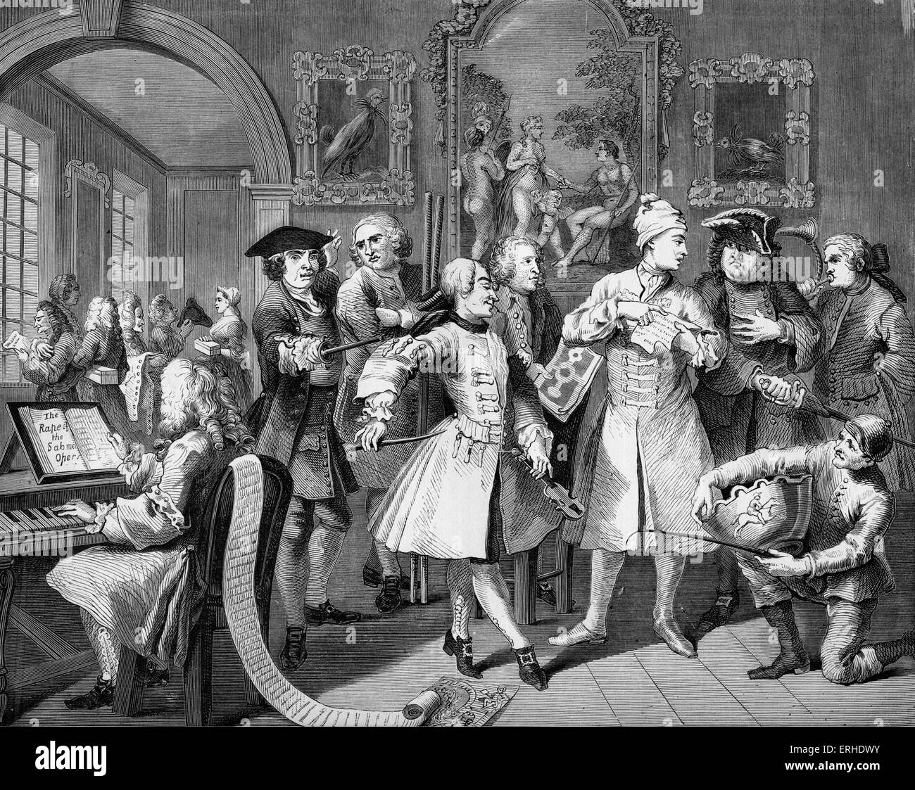 The Rake's Progress, The Levee 1735 engraving by William Hogarth