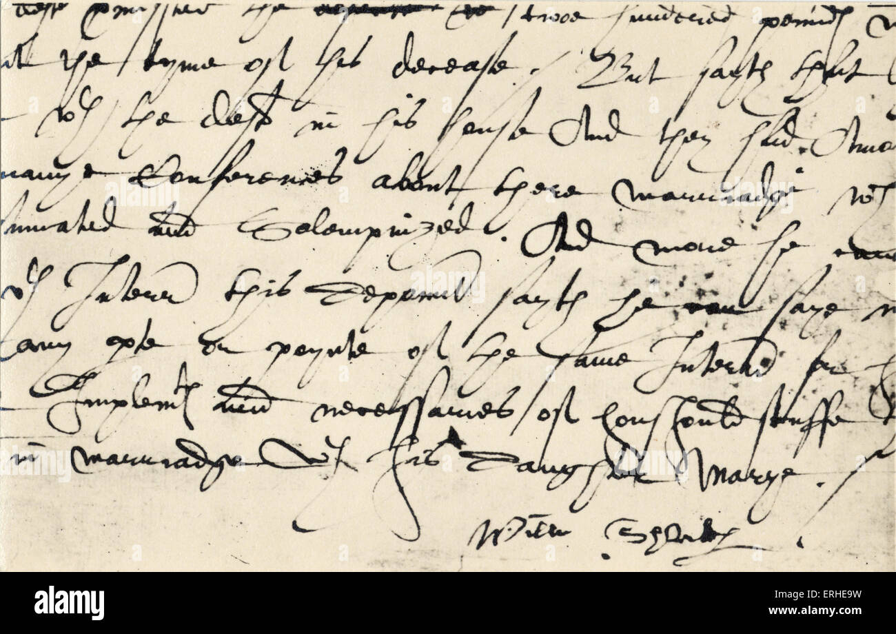 William Shakespeare - signature. English playwright, 1564-1616 Stock Photo