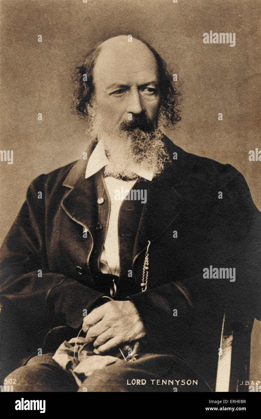 Alfred Lord Tennyson - English poet laureate.  Author of The Lady of Shallott, 1809-1892 Stock Photo