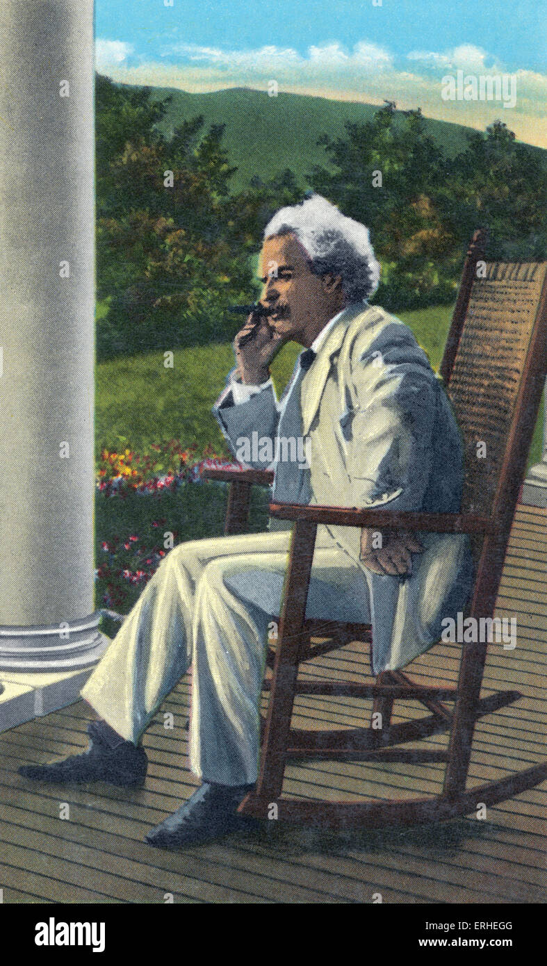 Mark Twain - portrait - American writer and author 30 November 1835 - 21 April 1910 Stock Photo