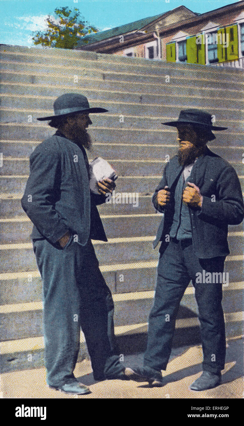 Amish Men, Lancaster County, PA, USA Stock Photo