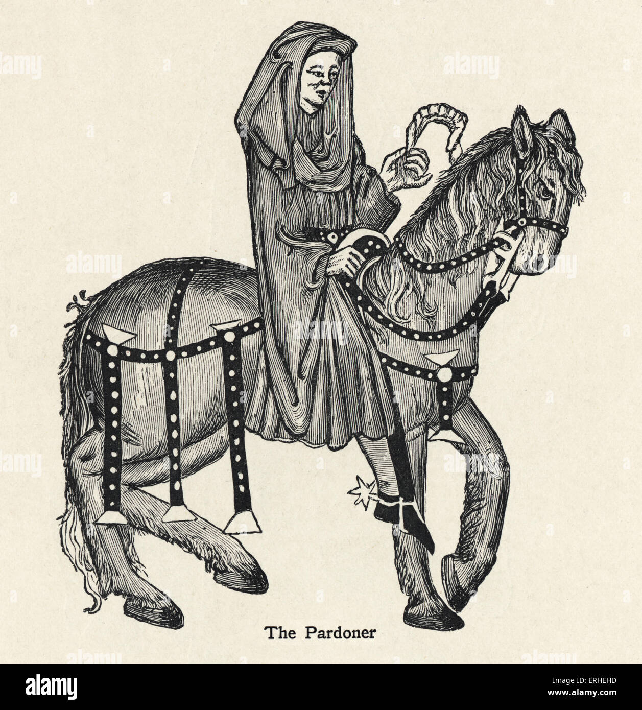 The Pardoner   - character in Geoffrey Chaucer 's  - Canterbury Tales English writer 1342-1400 Stock Photo