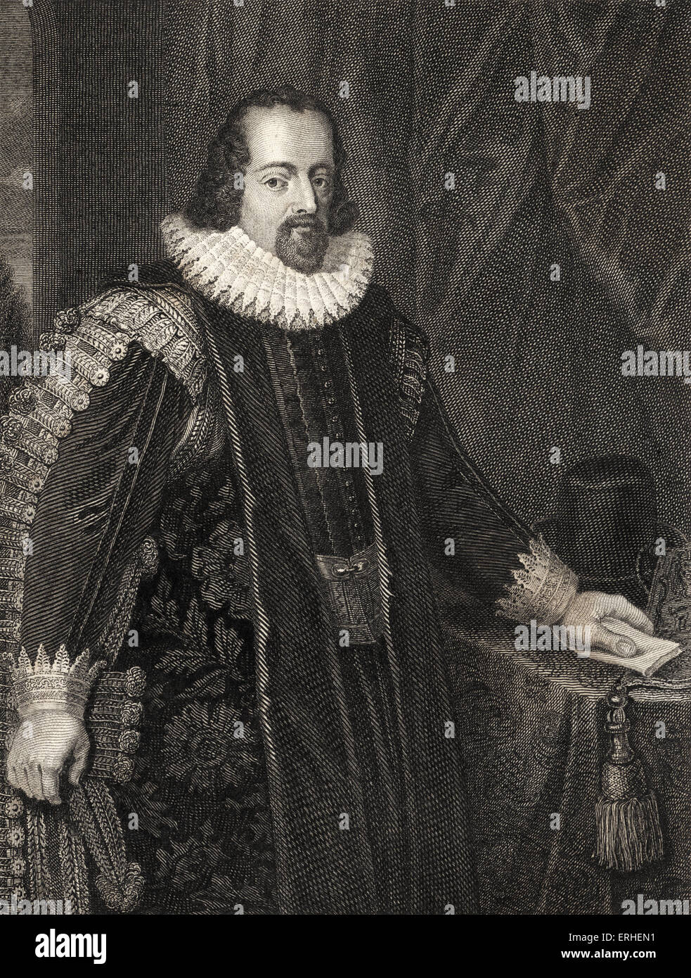 Francis Bacon - portrait.  English philosopher and politician 22 January 1561- 9 April 1626. Stock Photo