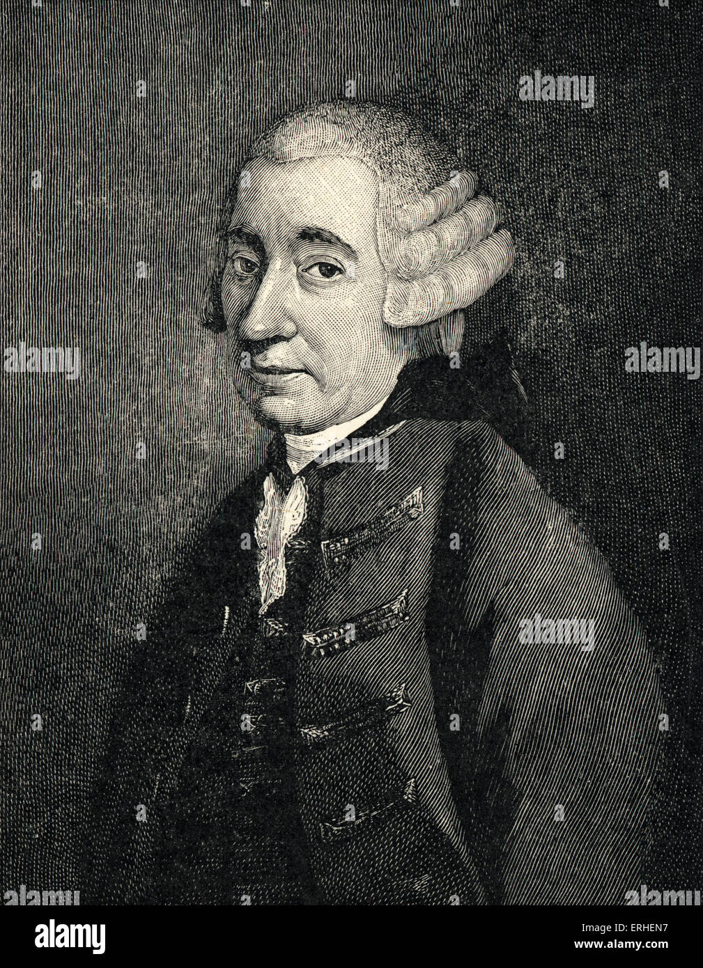 Tobias Smollett - portrait. Scottish author, 19 March 1721 - 17 September 1771 - painted in Italy about 1770 Stock Photo