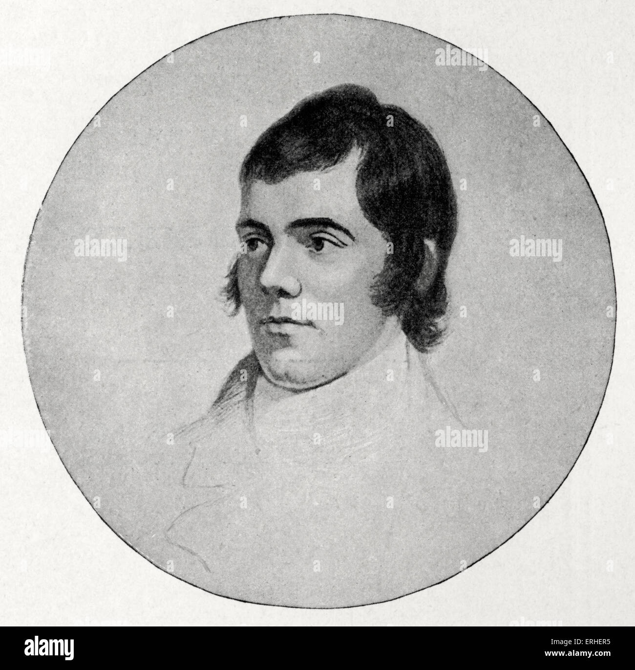 Robert Burns, national poet of Scotland, after the portrait by Skirving. 25 January 1759 - 21 July 1796 Stock Photo
