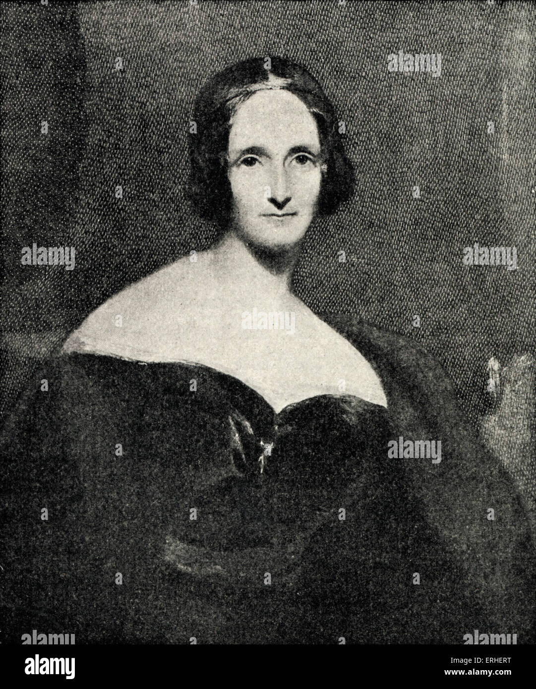 Mary Wollstonecraft Shelley - portrait. British author, 1797 - 1851.  Author of Frankenstein.  Married to Percy B Shelley. Stock Photo