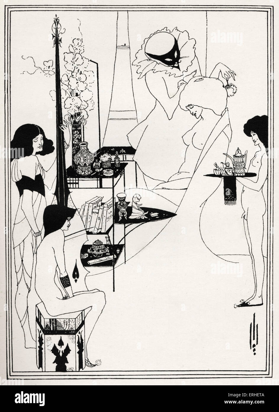 The Toilette of Salome II ' - Aubrey Beardsley 's illustration for ' Salome ' by Oscar Wilde first performed in England on 10 May 1905. Richard Strauss 's opera based on this play premiered 9 December 1905 Dresden. Stock Photo