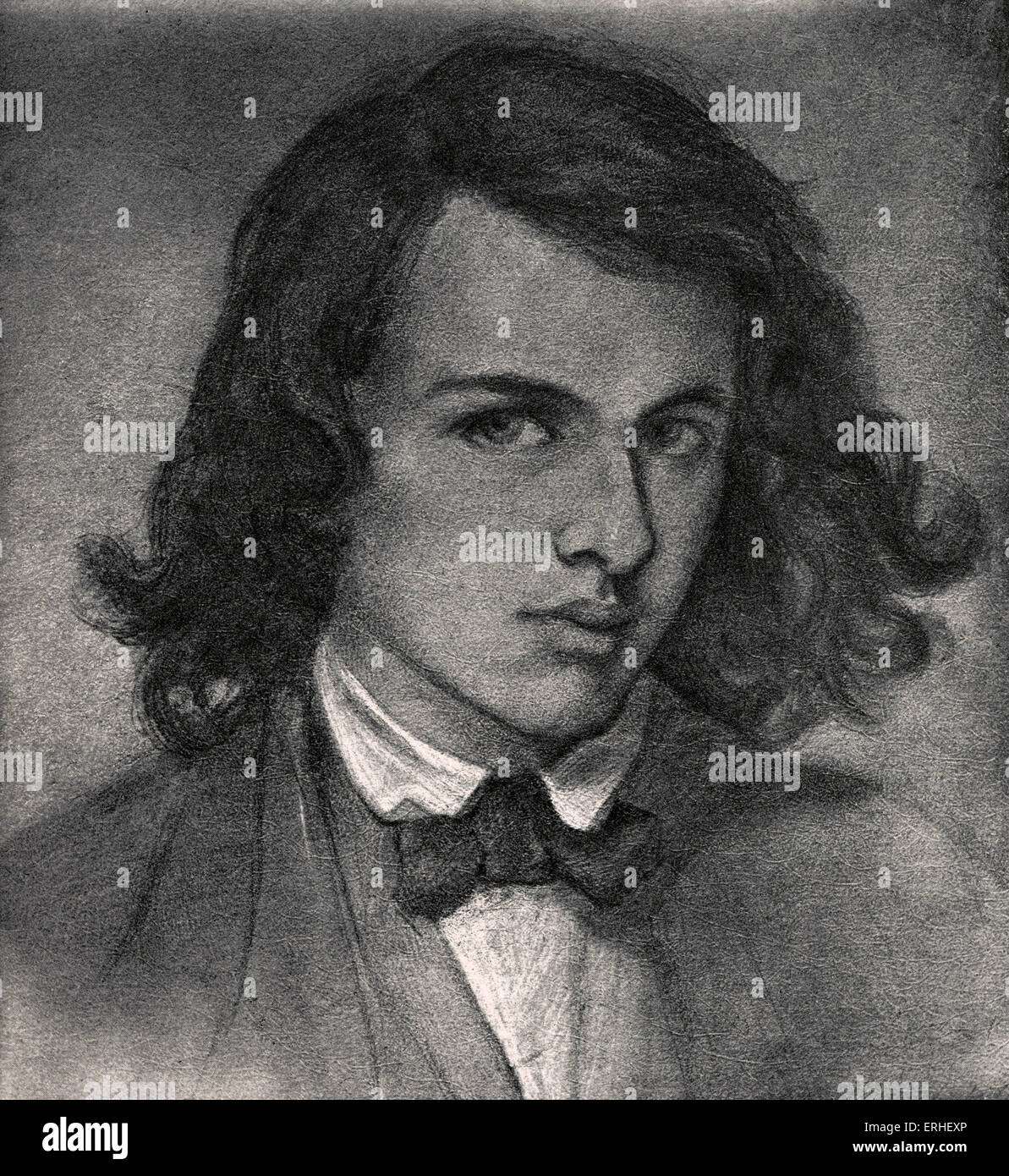 Rossetti, Dante Gabriel or Gabriel Charles Dante Rossetti - English poet, painter and translator 1828-1882.  Self-portrait when Stock Photo