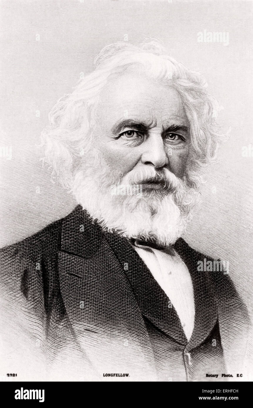 Henry Wadsworth Longfellow- American poet, 27 February 1807- 24 March 1882. Stock Photo