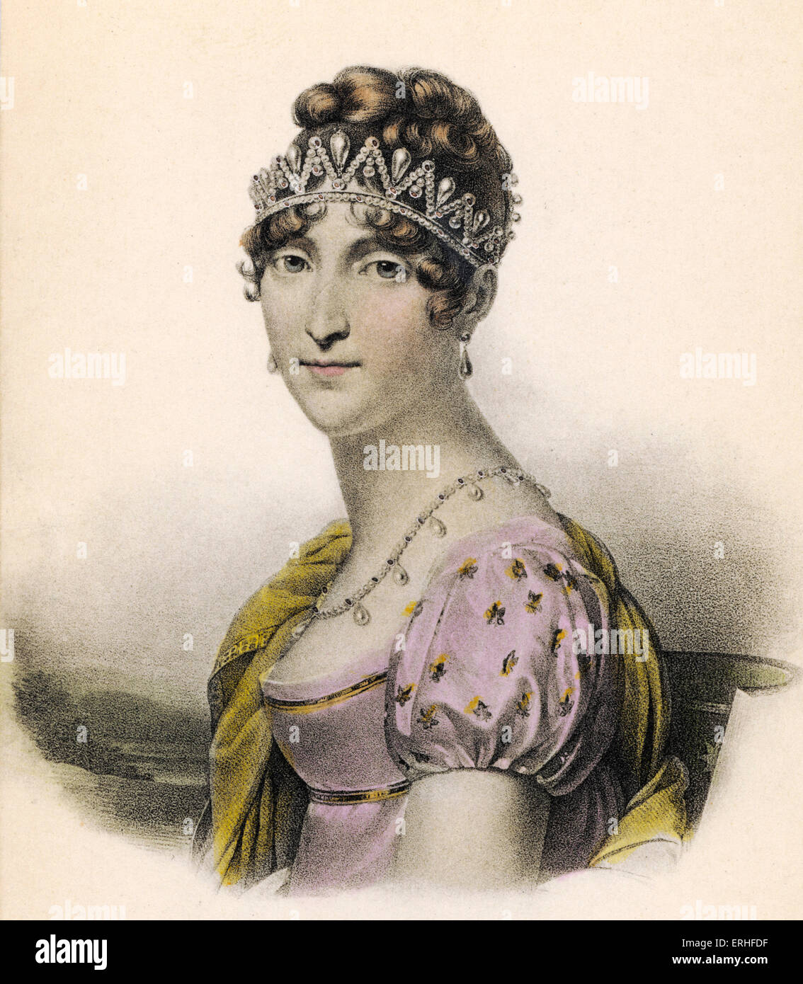Queen Hortense portrait. Full name HortenseEugénie de Beauharnais
