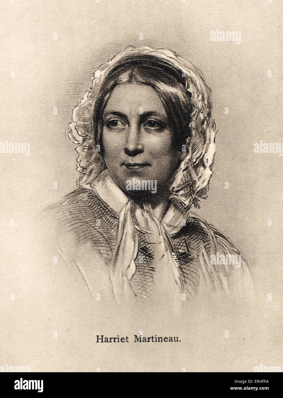 Harriet Martineau - portrait - English writer 12 June 1802 - 27 June 1876 Stock Photo