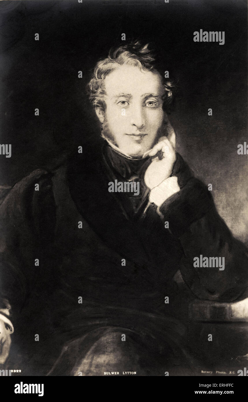 Edward Bulwer-Lytton - portrait - English novelist, playwright, and politician 25 May 1803 - 18 January 1873 Stock Photo