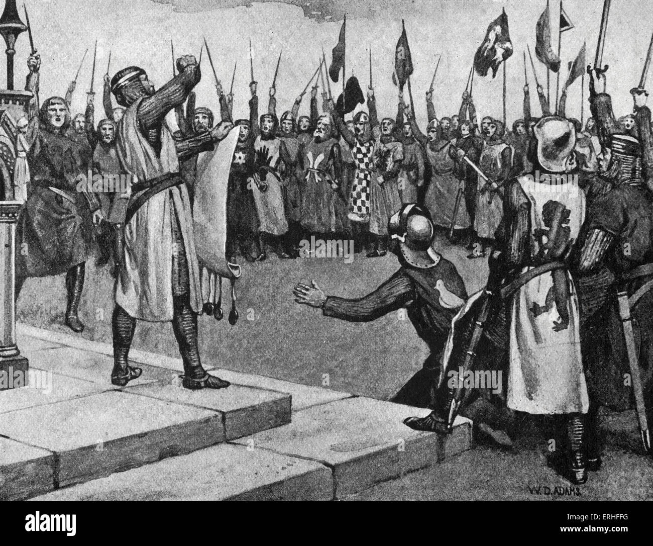 Magna Carta illustration depicting 'the barons taking the oath at the