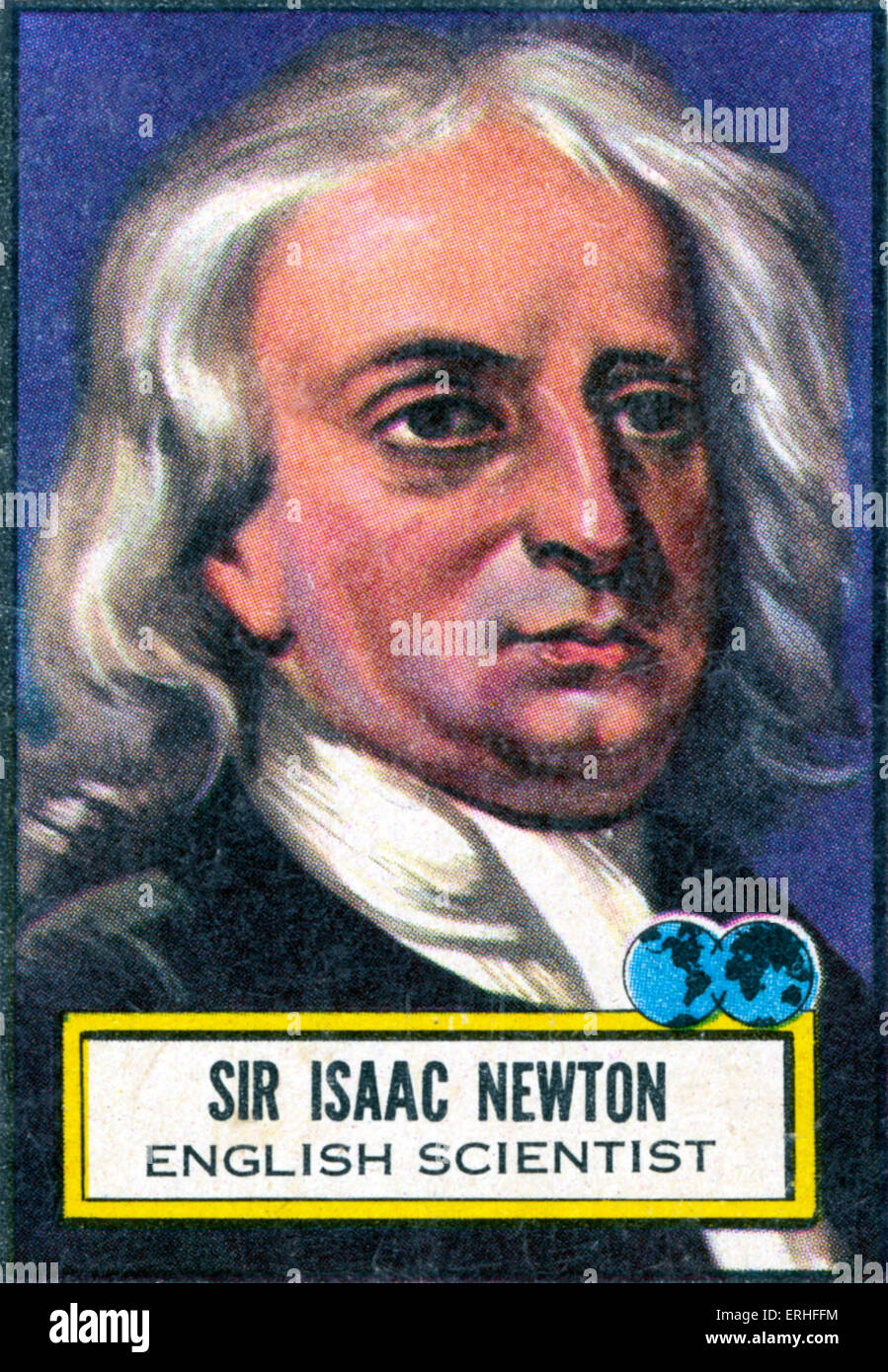 Isaac Newton - portrait - English mathematician, physicist, astronomer and philosopher, 25 December 1642 - 20 March 1727 Stock Photo