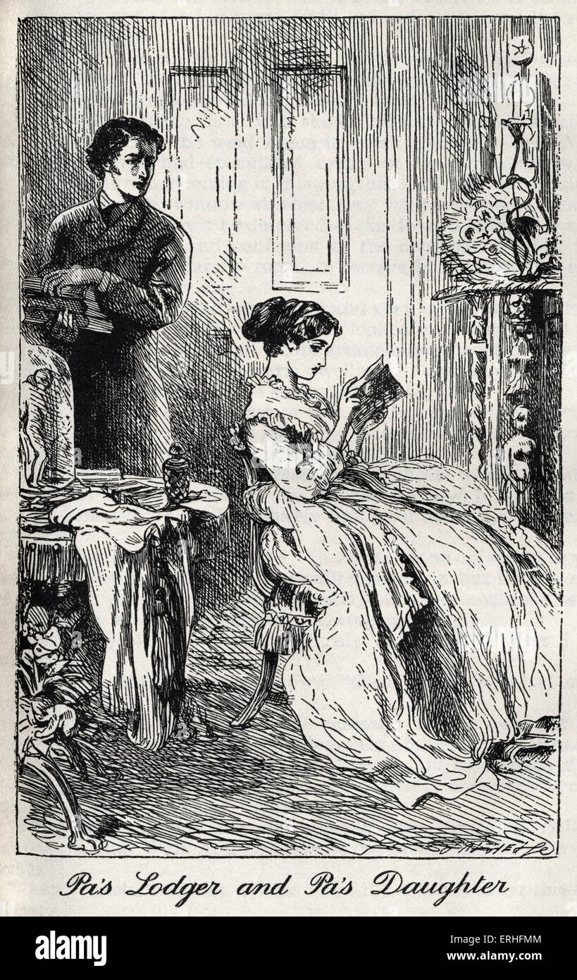 Charles Dickens   'Our Mutual Friend' - Illustration from chapter VII, book 2,  'Pa's Lodger and Pa's Daughter'. English Stock Photo