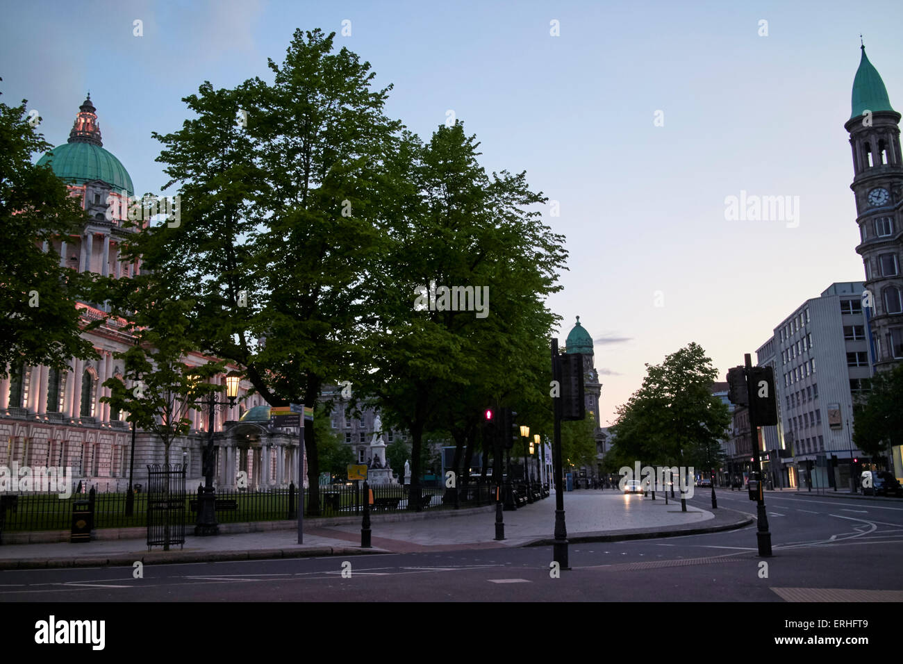 Belfast City Hall and donegal square in early evening Northern Ireland UK Stock Photo