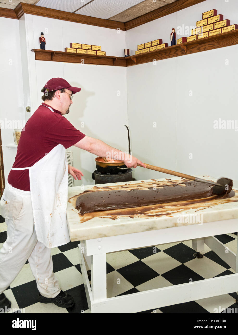 Michigan, Mackinac Island, Main Street, Joann's Fudge shop Stock Photo