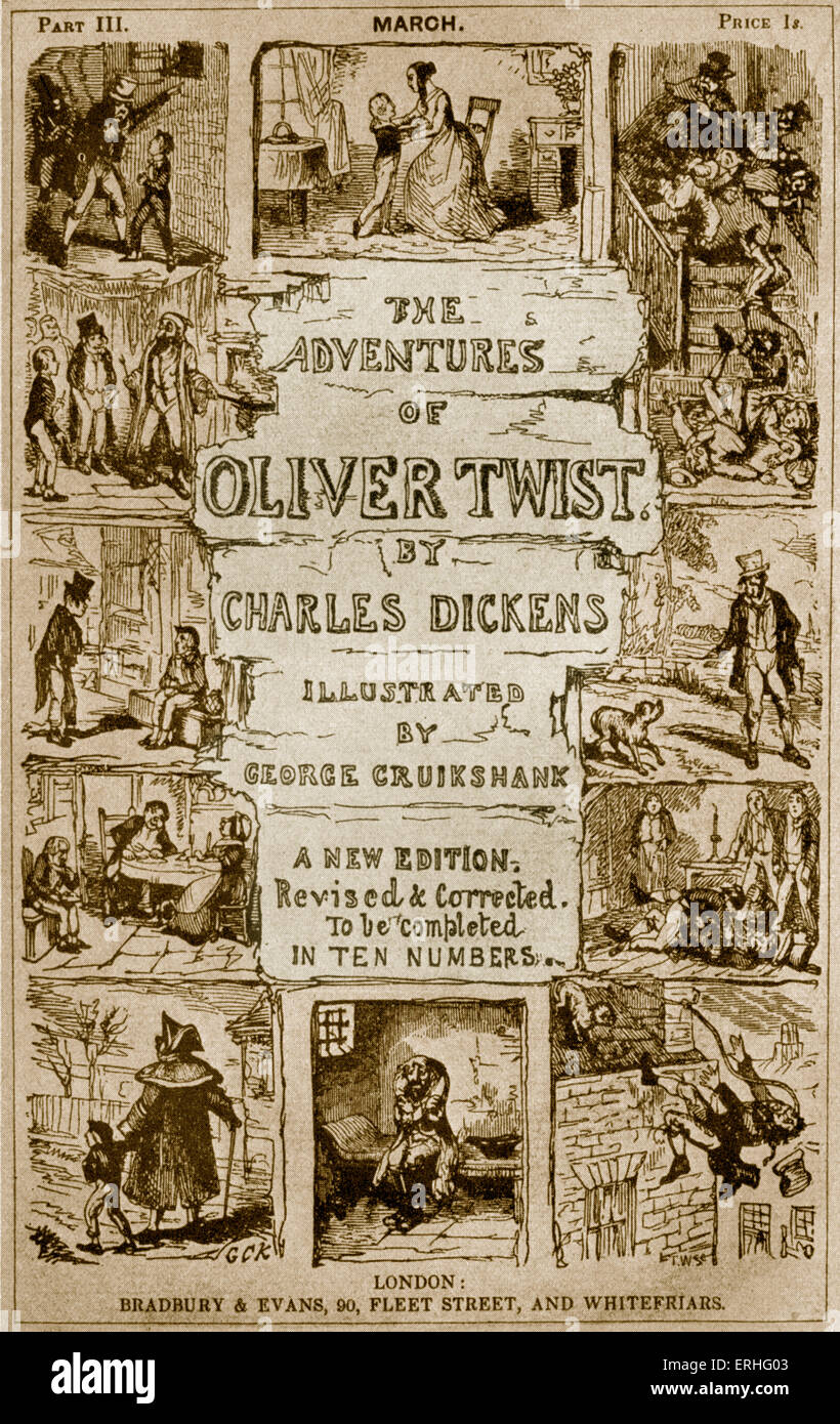 The Adventures of Oliver Twist by Charles Dickens' - 'A new edition revised and corrected. To be completed in ten numbers.' Stock Photo