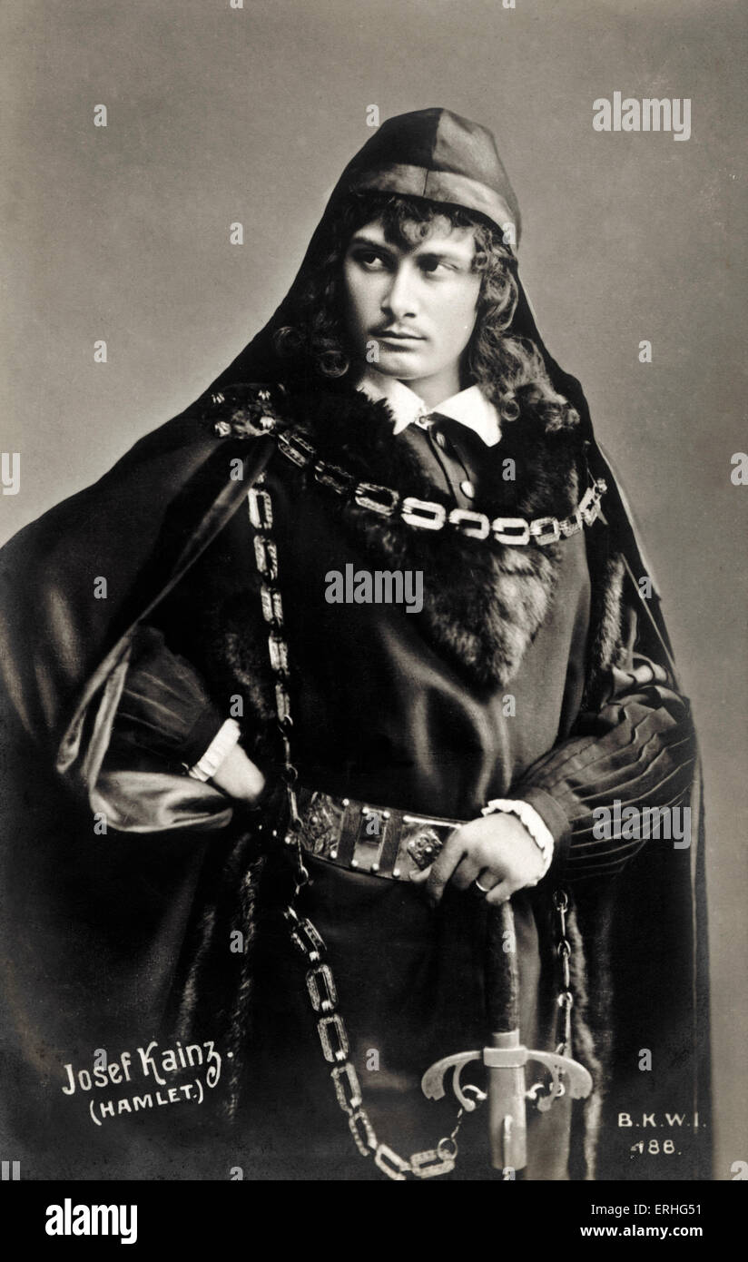 KAINZ, Josef  - in the role of Shakespeare 's Hamlet.  Austrian actor, (1858-1910) Stock Photo