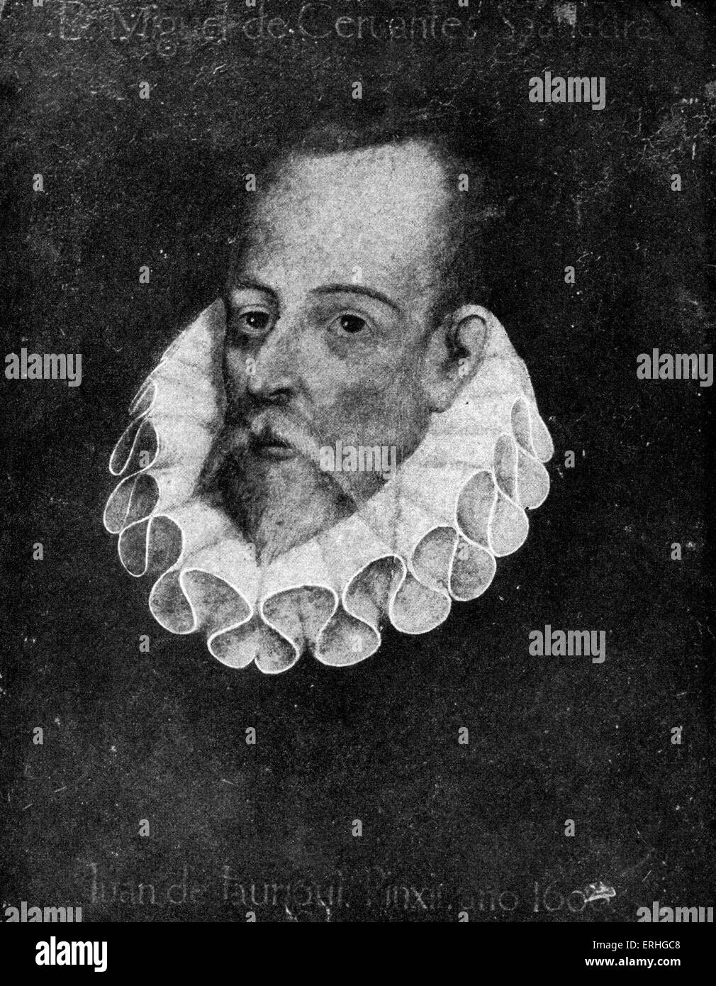 Miguel Cervantes - the  'Albiol portrait'. Spanish author, who wrote 'Don Quixote de la Mancha' 9 October 1547 - 23 April 1616. Stock Photo