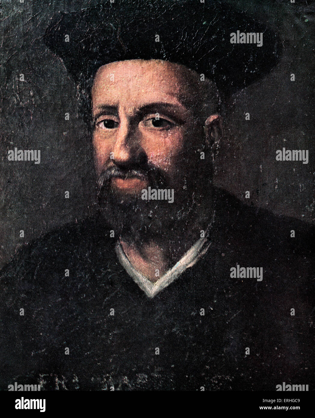 Francois Rabelais, portrait. Painting by unknown artist, 1550. French poet and writer, 1495 - 1553. Stock Photo