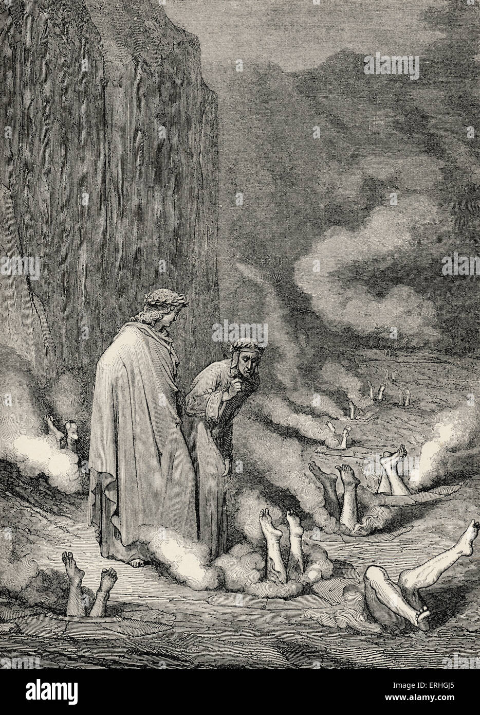 Diabos, ilustração de &39;The Divine Comedy&39; (Inferno) por Dante  Alighieri (1265-1321) Paris, publicado em 1885