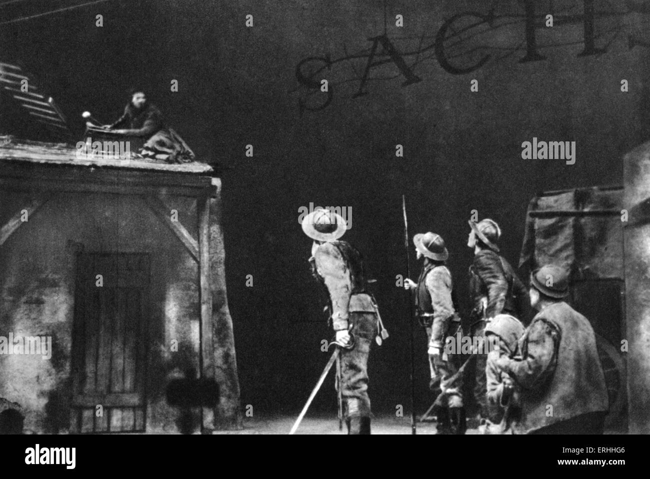 Bertolt Brecht 's 'Mutter Courage Und Ihre Kinder' - scene from the play by the German playwright, stage director and poet, Stock Photo