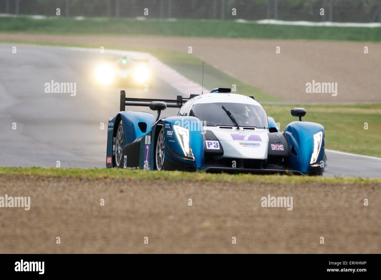 Imola, Italy – May 16, 2015: Ginetta – Nissan of University Of Bolton Team, in action during the European Le Mans Series Stock Photo