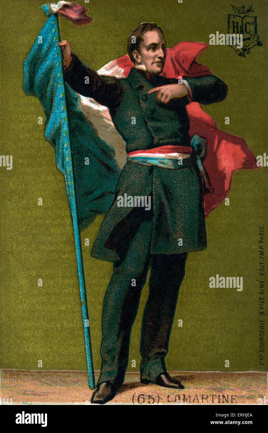 Alphonse de Lamartine. French writer, poet, and politician. b. 21 October 1790 - 28 February 1869 Stock Photo