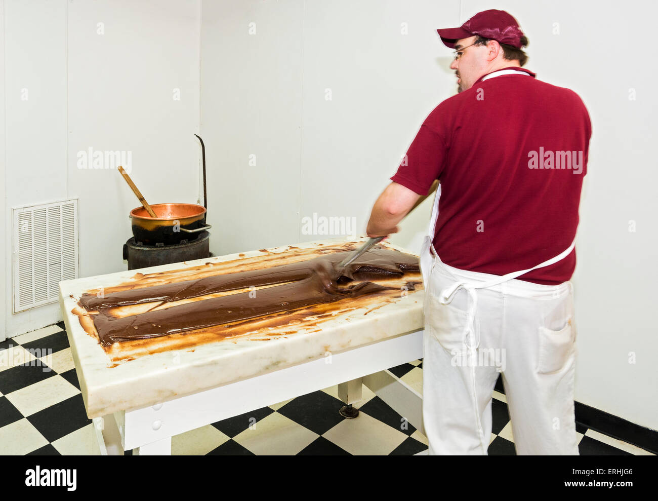 Michigan, Mackinac Island, Main Street, Joann's Fudge shop Stock Photo
