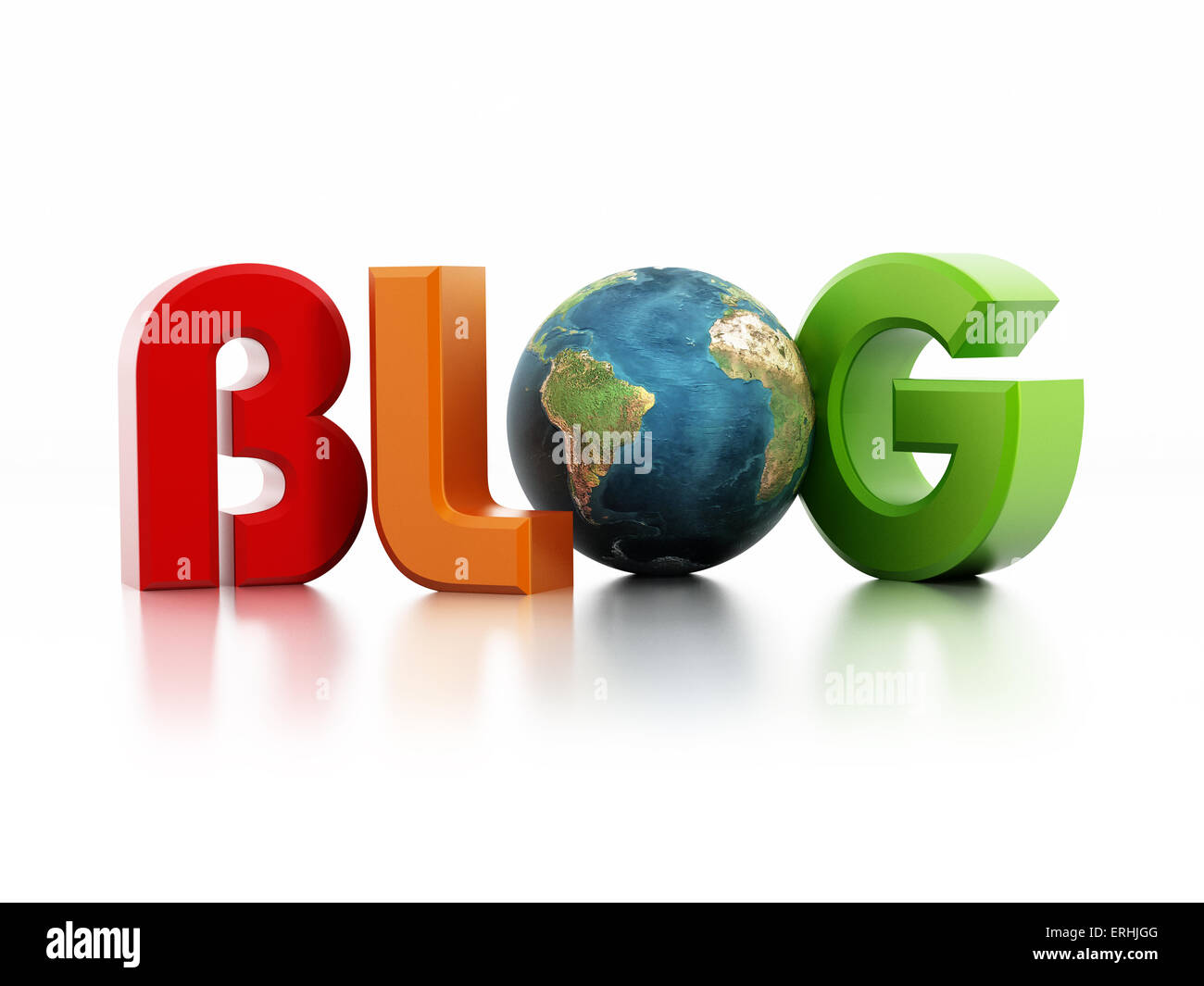 Blog text with earth Stock Photo