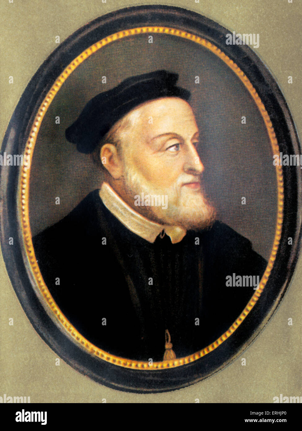 Karl V. Portrait of the Kaiser. Holy Roman Emperor. After a painting by Titian. 24 February 1500 – 21 September 1558 Stock Photo