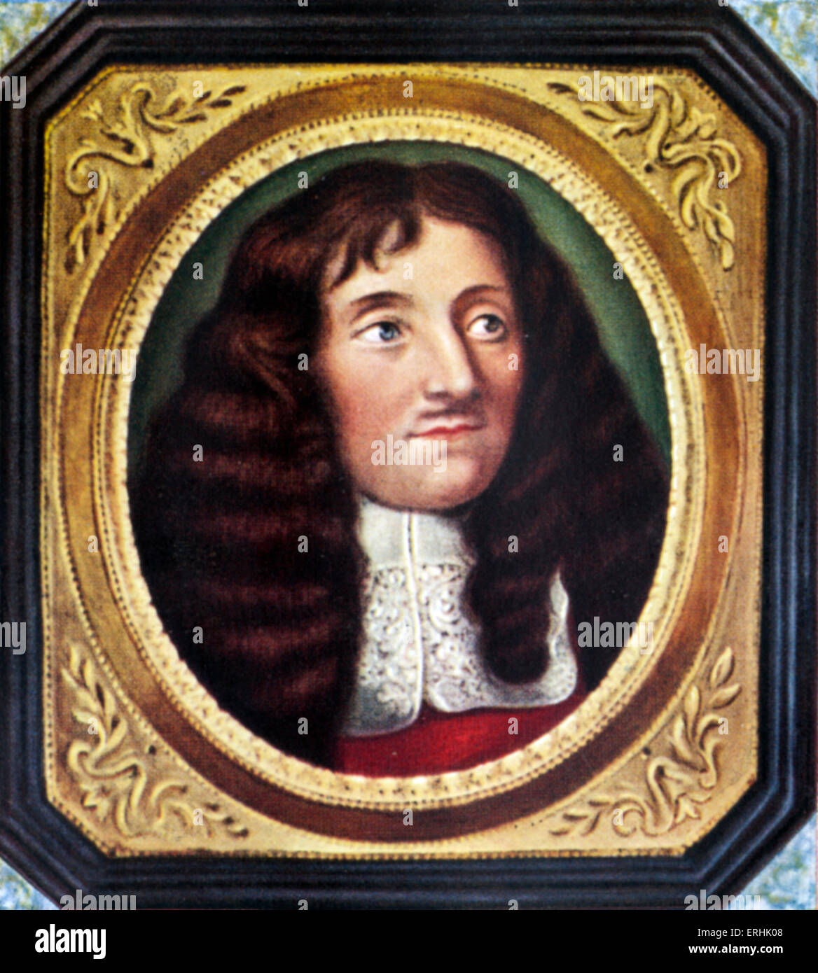 Jean de La Fontaine. Portrait of the 17th century fabulist and poet. After a miniature by Jean Petitot. 8 July 1621 – 13 April Stock Photo