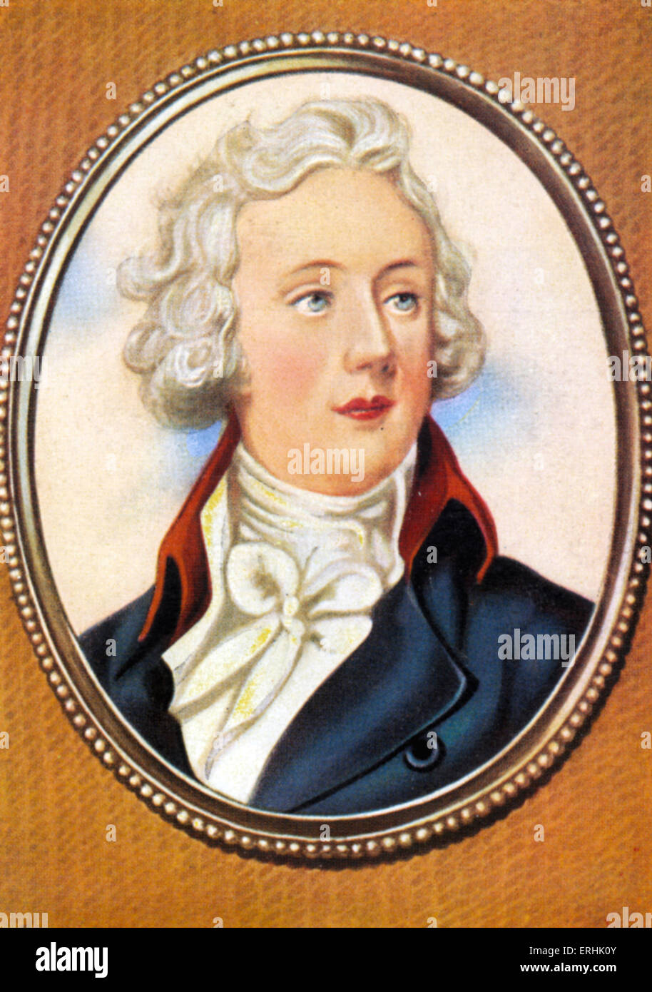 William Pitt the Younger. Portrait of the British Prime Minister. After a miniature by Horace Hone. 28 May 1759–23 January 1806 Stock Photo