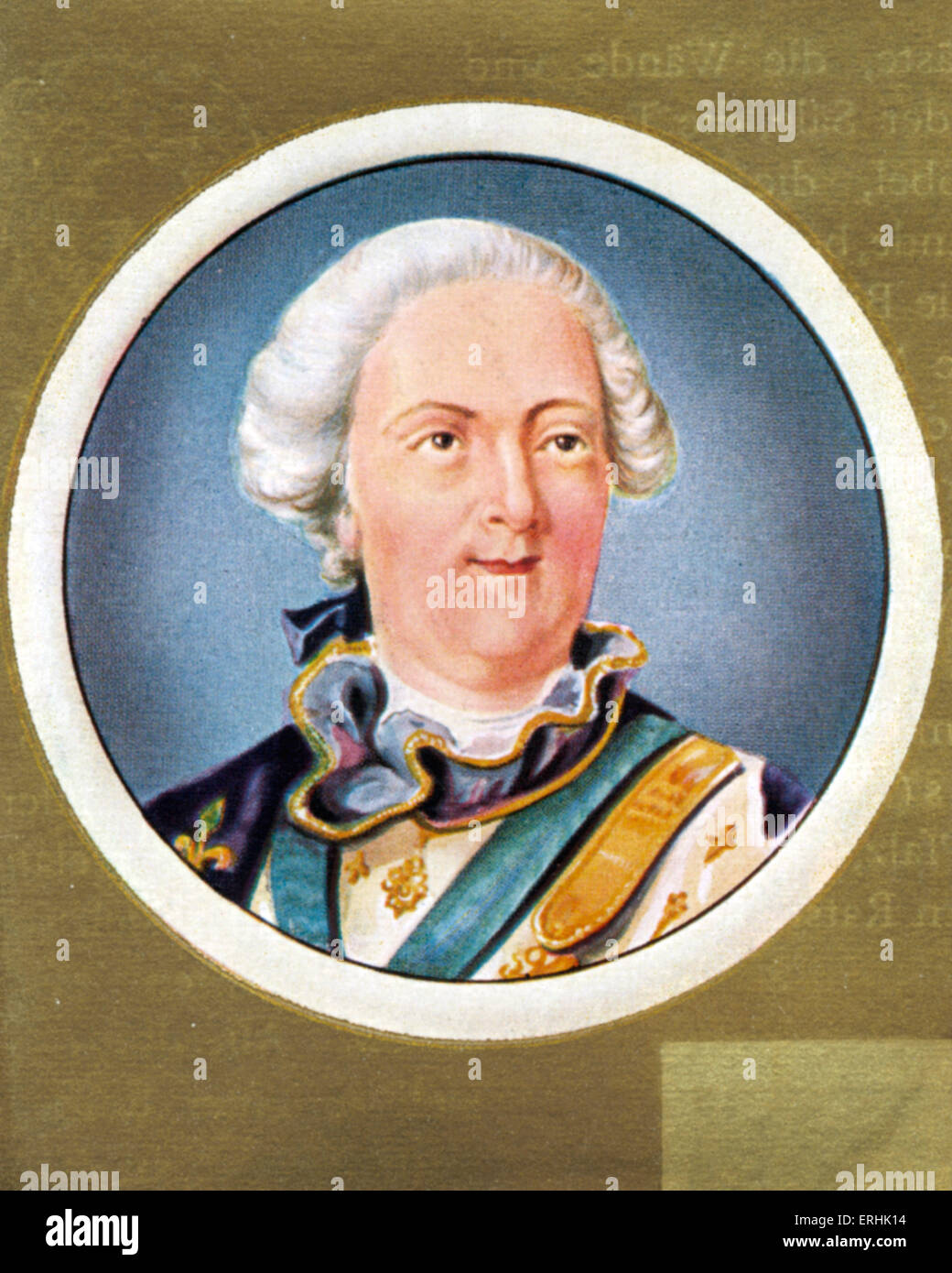 Louis XV. Portrait of the King of France. After a miniature,1740. 15