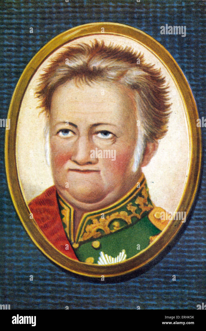 Carl August. Portrait of the Grand-duke of Saxe-Weimar-Eisenach. 3 September 1757 - 14 June 1828. Stock Photo