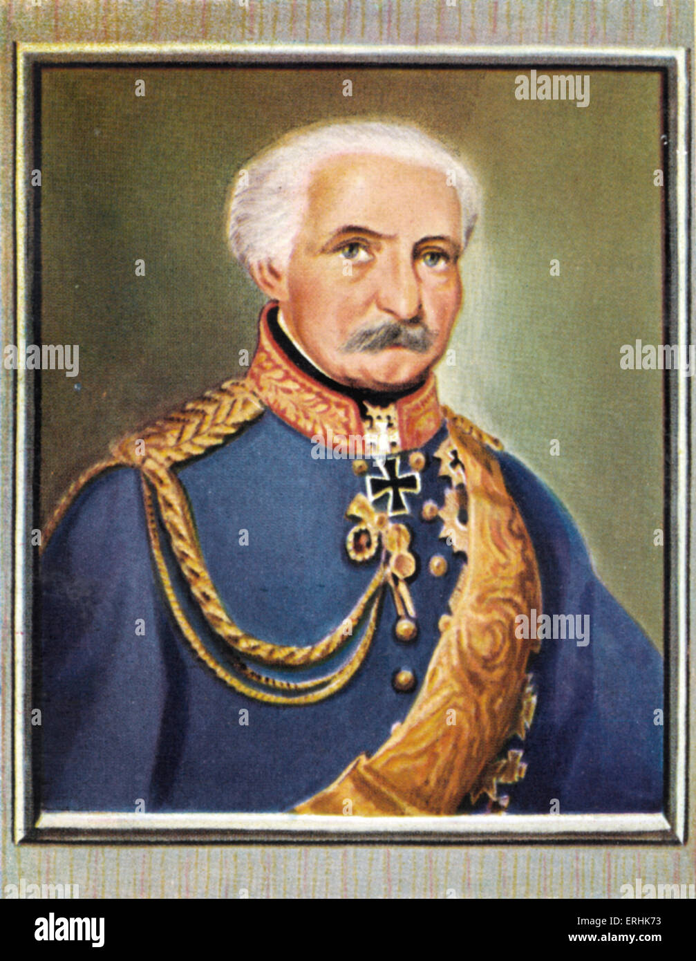 Gebhard Leberecht von Blücher. Portrait of Prussian Generalfeldmarschall who led his army against Napoleon I at the Battle of Stock Photo