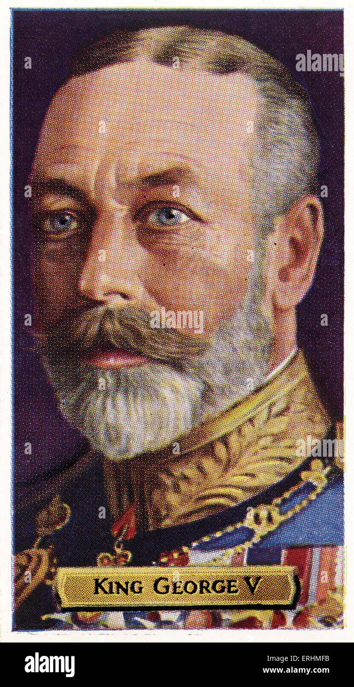 King George V -  King of England. GFEA:  3 June 1865 – 20 January 1936. Stock Photo